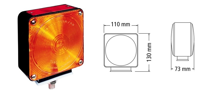 1109 - JGO.FAROS POSICION CUADRADO DOBLE AMBAR / ROJO C/OJO GATO